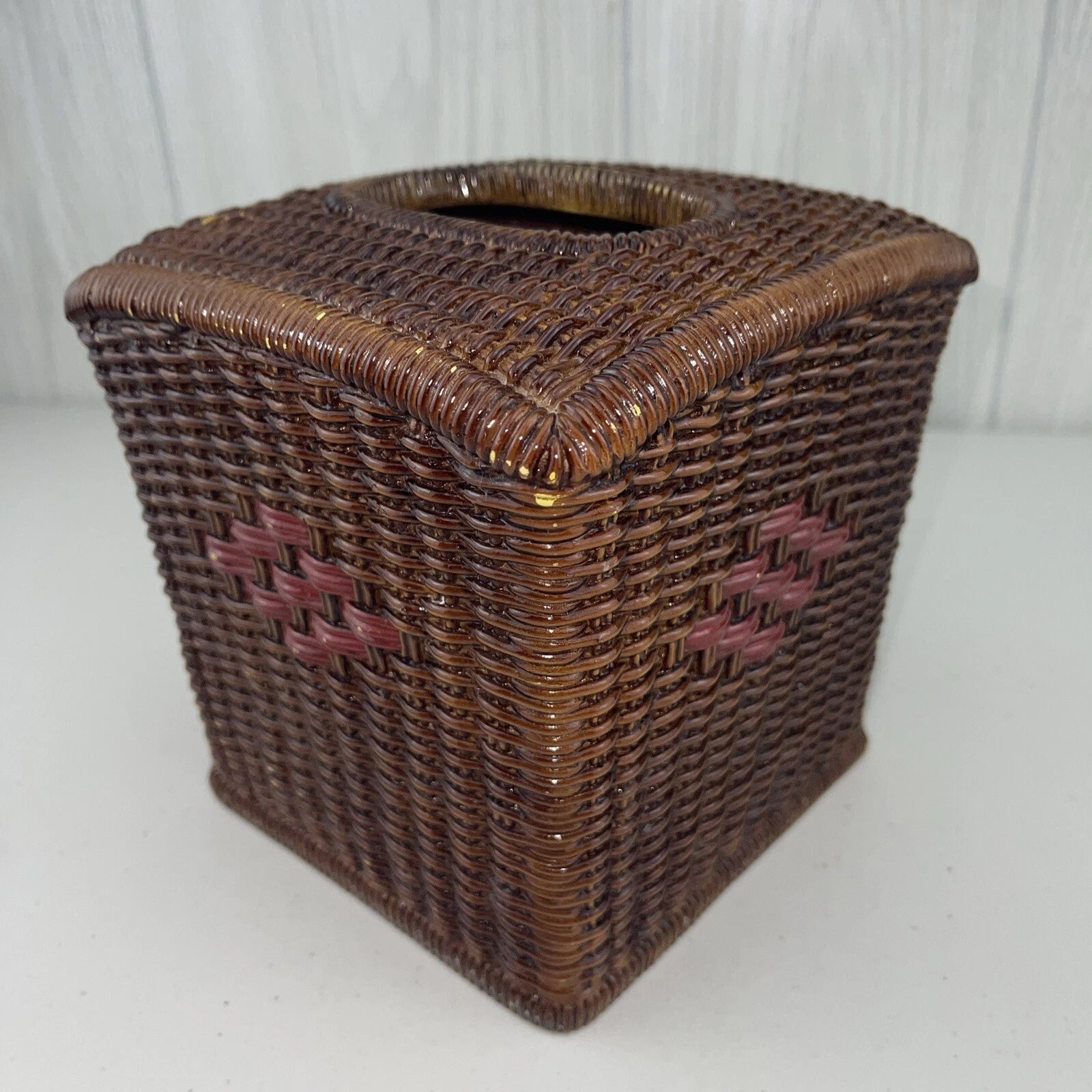 CERAMIC JC Penney Vintage Tissue Box Cover Wicker-Look | eBay