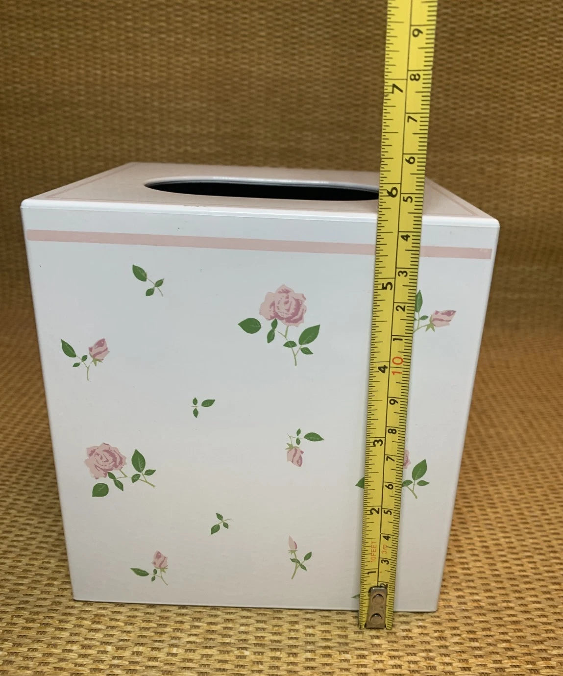 Vintage Andre Richard Tissue Box Cover Pink Rose Floral Square Plastic Japan | eBay