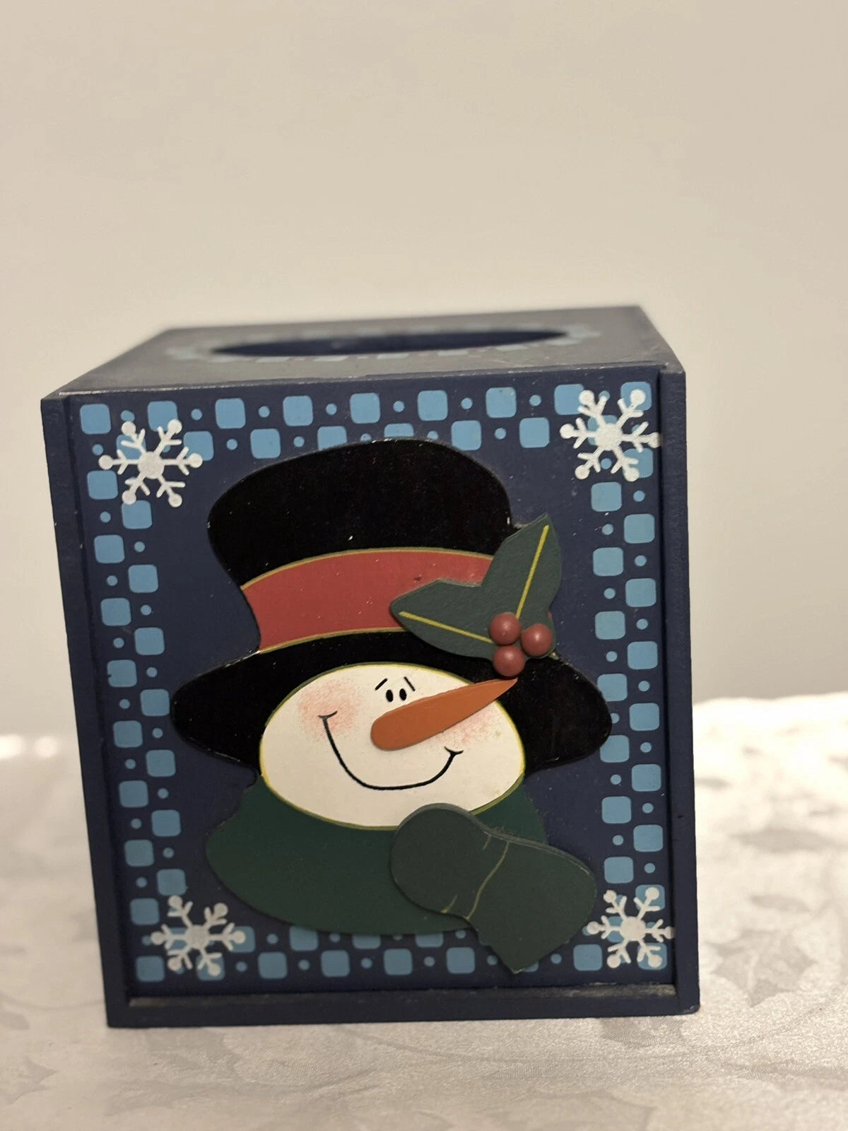 Wooden Tissue Box Change Season Winter Snowman Spring Bunny Summer Sam 3-D Used | eBay