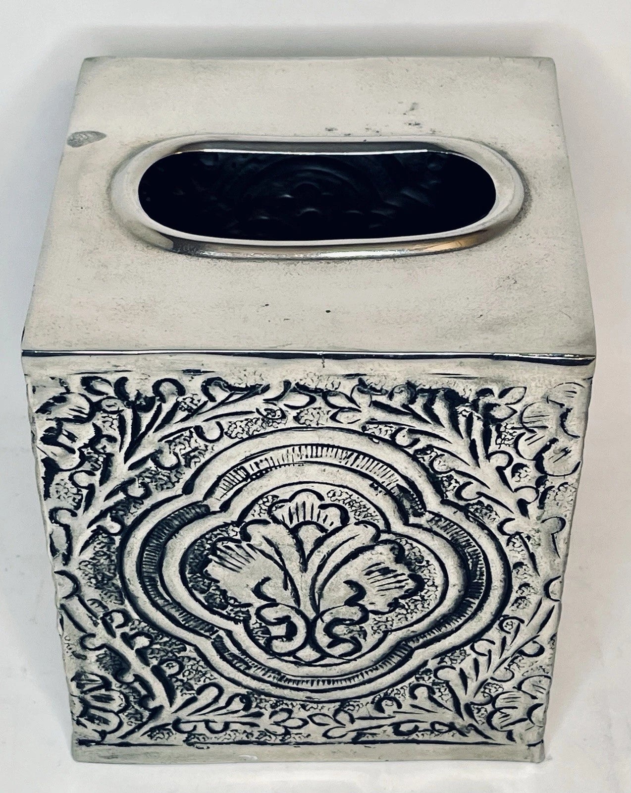 Vintage Pewter Embossed Metal Decorative Tissue Box Cover Fleur De Lis EUC | eBay