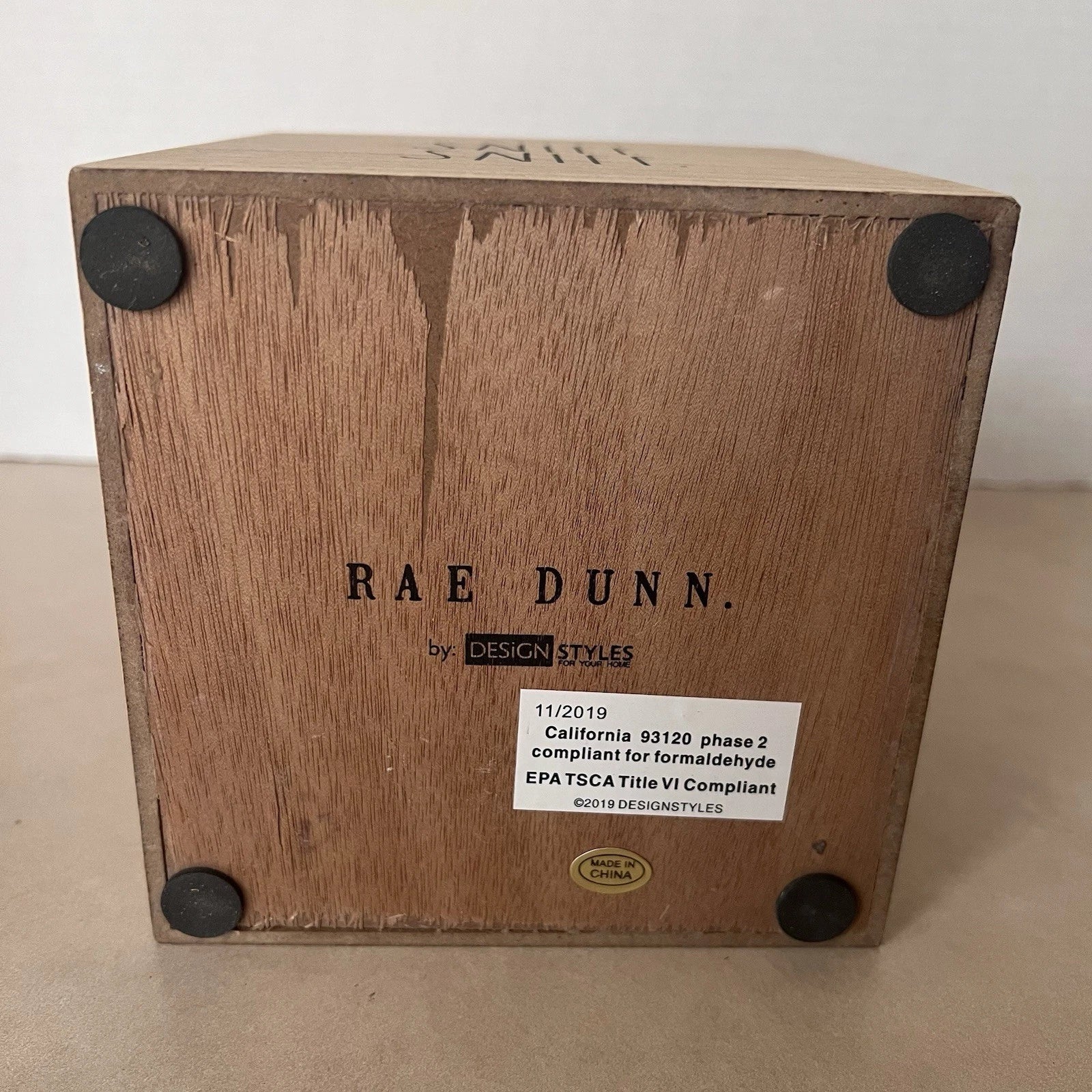 Rae Dunn "Sniff Sniff" Wooden Tissue Box Cover Holder Bath NEW | eBay