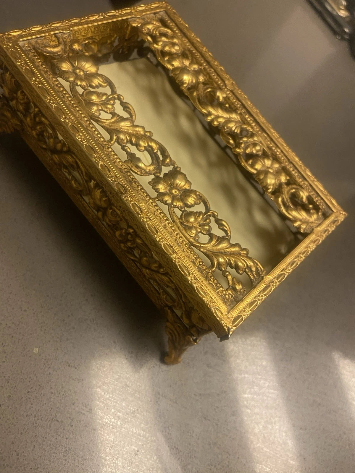 Vintage Mini Vanity MCM Ormolu Metal Mini Kleenex Tissue Holder | eBay