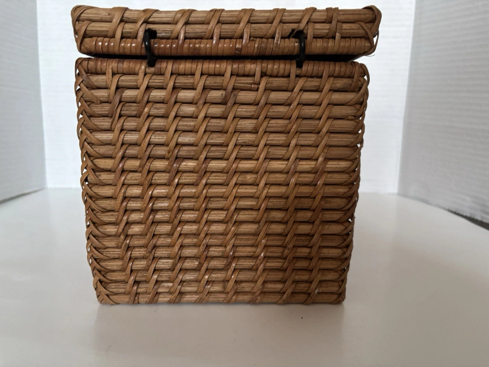 Wicker Tissue Box Double Holder Woven Rattan 6.5”T X 11”W X 6”D 2 Hinged Lids | eBay