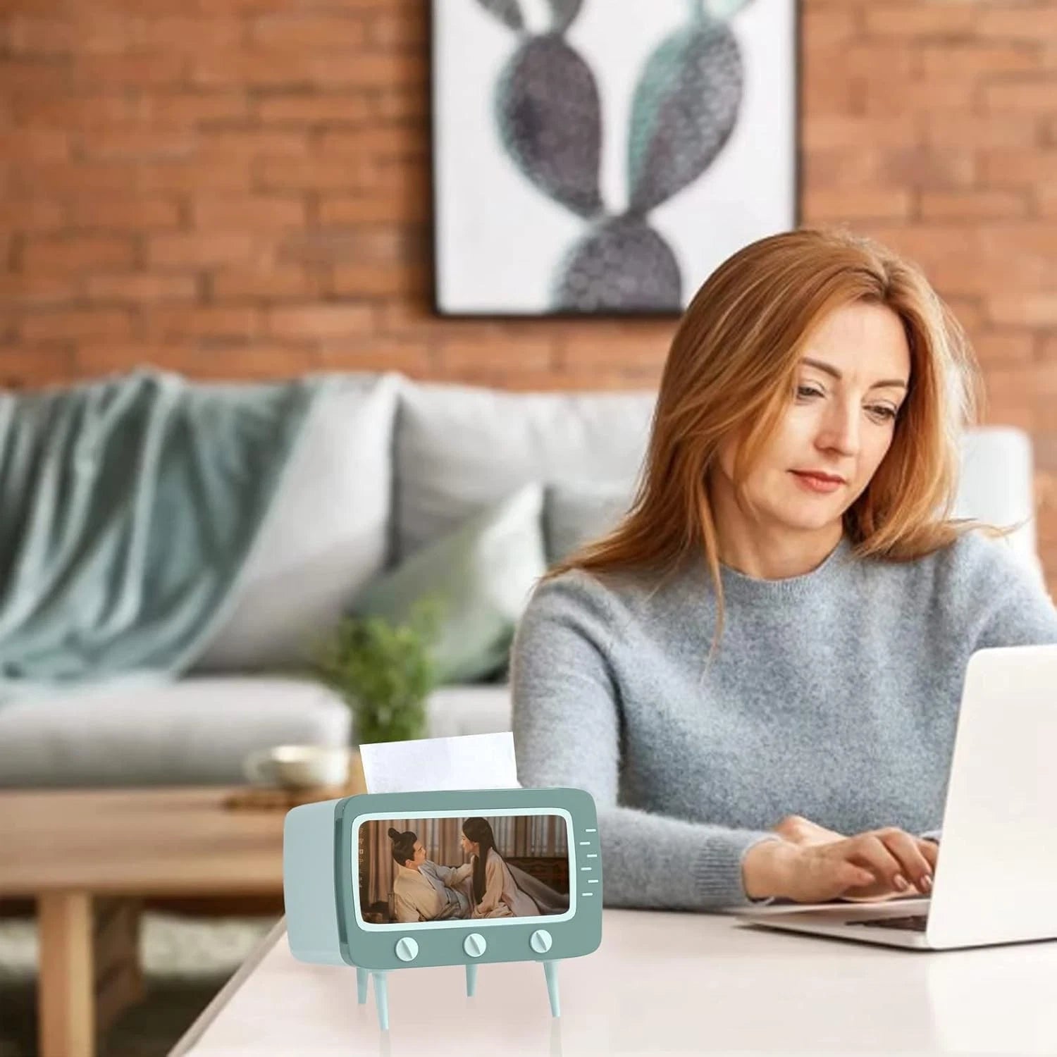 Retro TV Tissue Box Cover with Phone Holder for Home and Bathroom | eBay