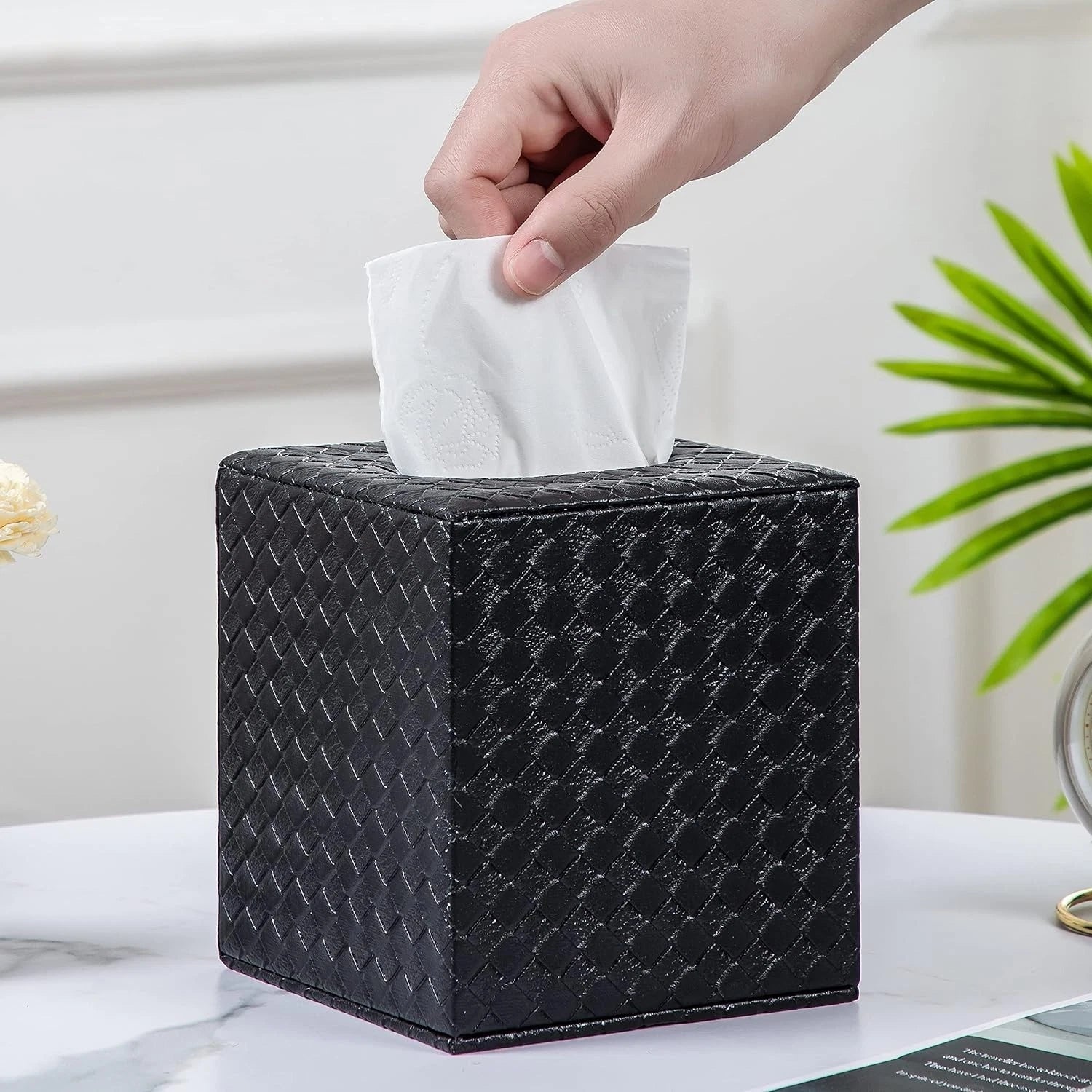 Black Tissue Box Cover, Square, Tissue Box Holders for Bathroom Accessories | eBay
