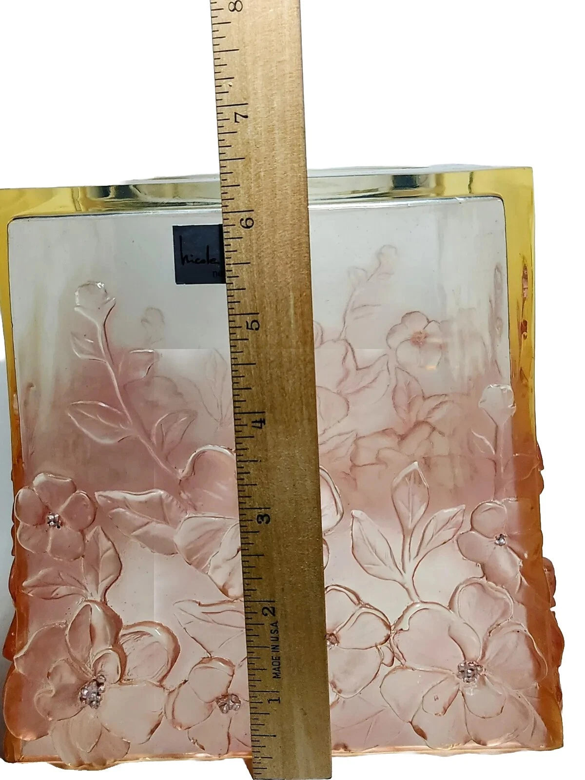 Nicole Miller Tissue Box Cover Pink With Beautiful Flowers | eBay
