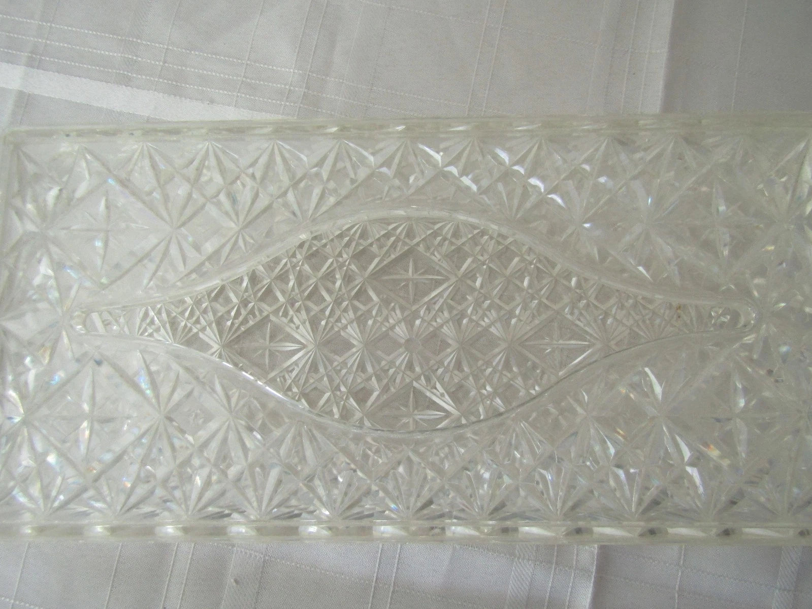Vintage Tissue Box Holder - Trelawney Acrylic Clear - MCM Star Burst - Retro | eBay