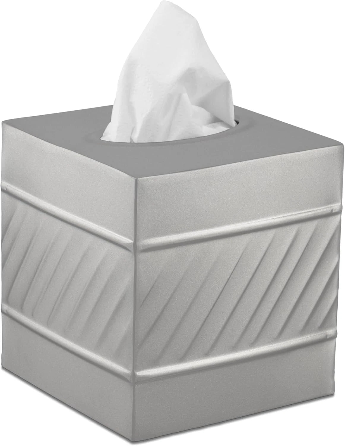 MONARCH ADOBE Handcrafted Wave Embossed Tissue Box Cover Square, Pewter | NIB | eBay