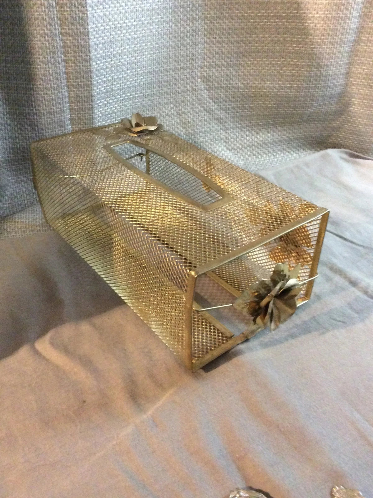 Vintage Home Decor Brass Metal Mesh Floral Design Decorative Tissue Box Cover | eBay