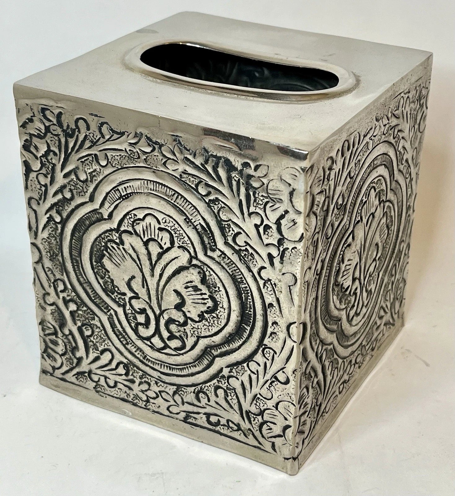 Vintage Pewter Embossed Metal Decorative Tissue Box Cover Fleur De Lis EUC | eBay