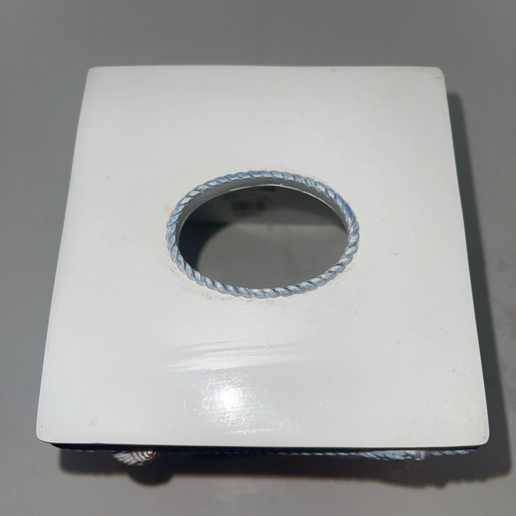 Avanti Linens Island View Tissue Box Cover Blue and Beige H 5 3/4"x D 5 1/4" | eBay