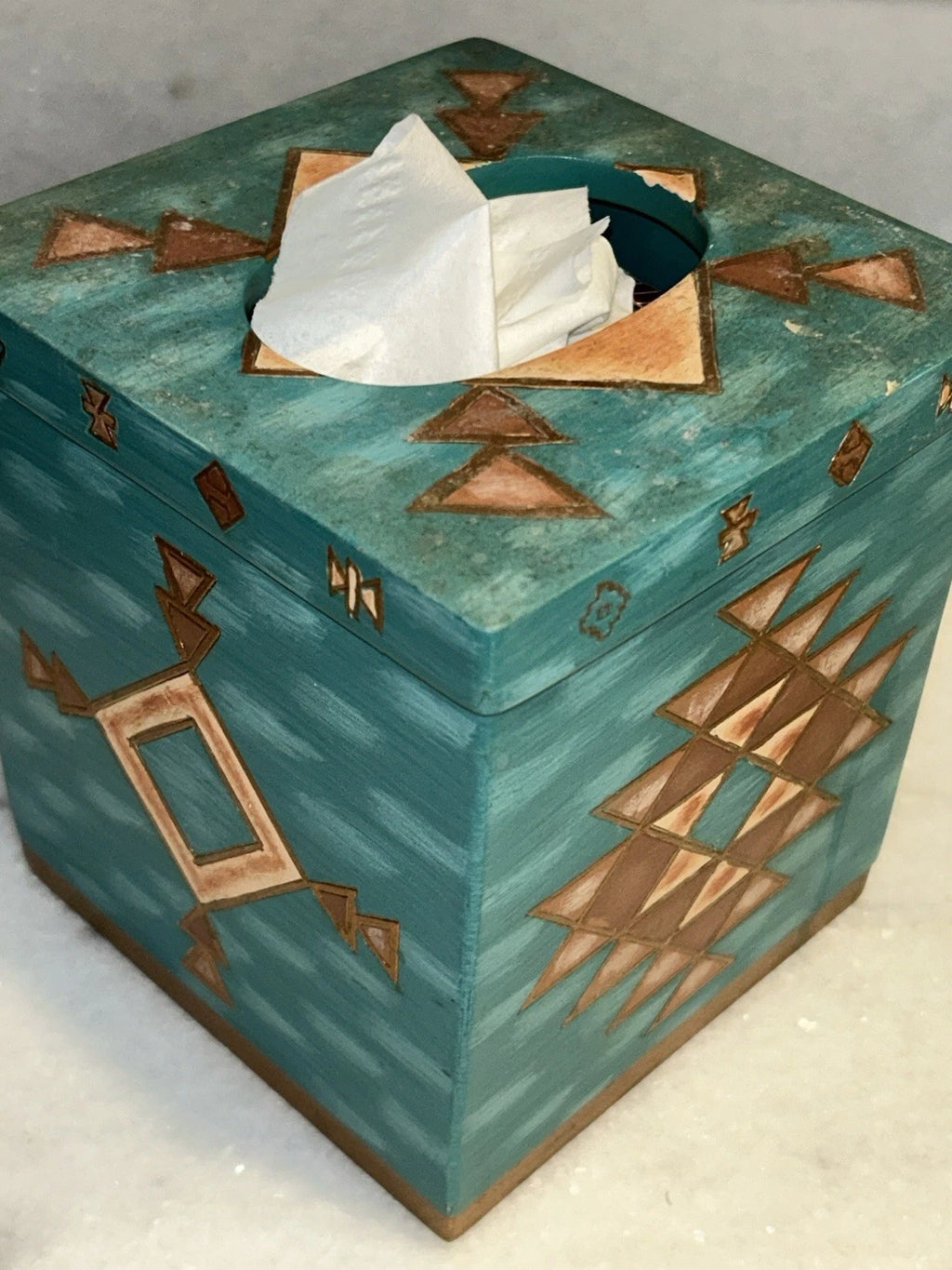 MESA NATIVE AMERICAN TISSUE BOX COVER CERAMIC COLORFUL | eBay