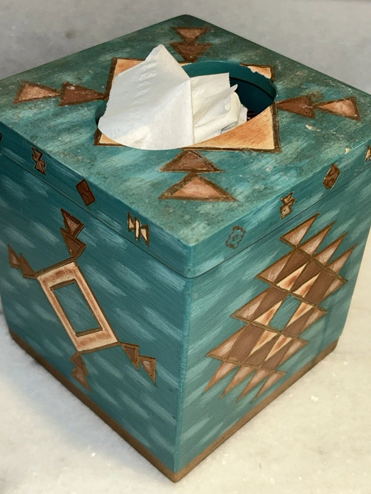 MESA NATIVE AMERICAN TISSUE BOX COVER CERAMIC COLORFUL | eBay