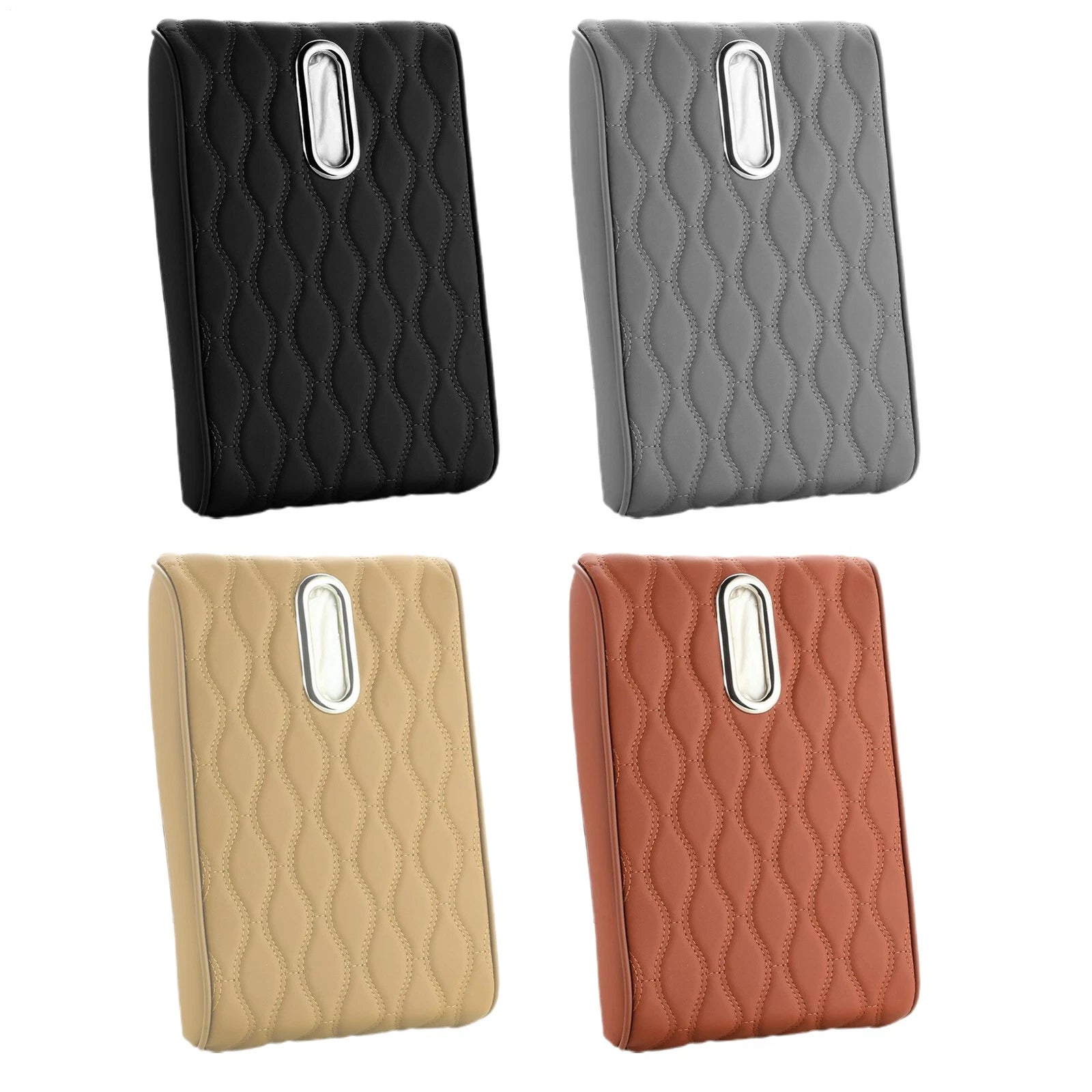 Car Armrest Cushion Raised Tissue Box Holder For Car Tissue Case Holder PU Leath | eBay