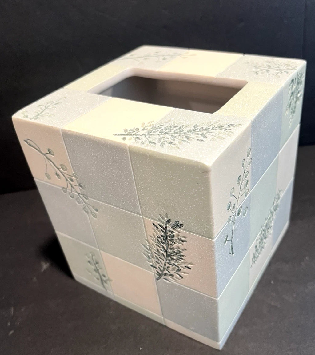 Croscill Rainier Everest Ceramic Tissue Box Cover Holder Green Botanical NEW | eBay