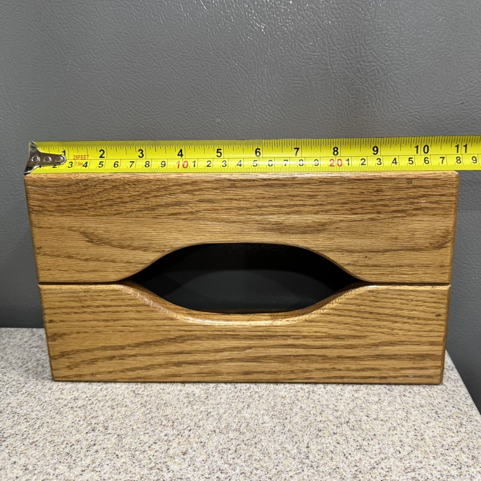 Vtg Solid Oak Wood Tissue Box Cover Dispenser Rectangle Pristine Condition | eBay
