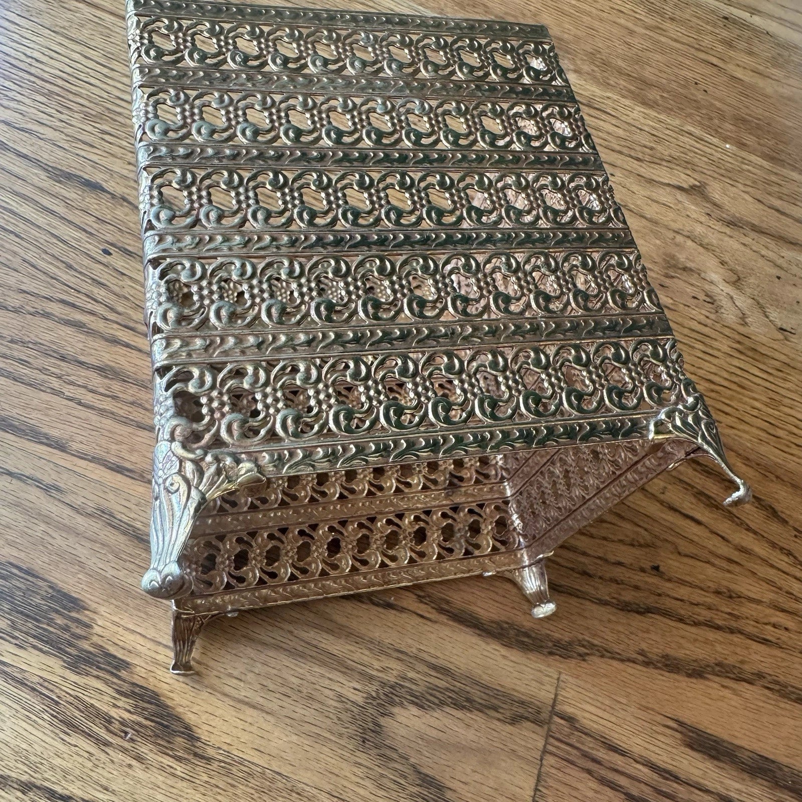 Vintage Brass Filigree Tissue Box Cover | Ornate Hollywood Regency Vanity Decor | eBay