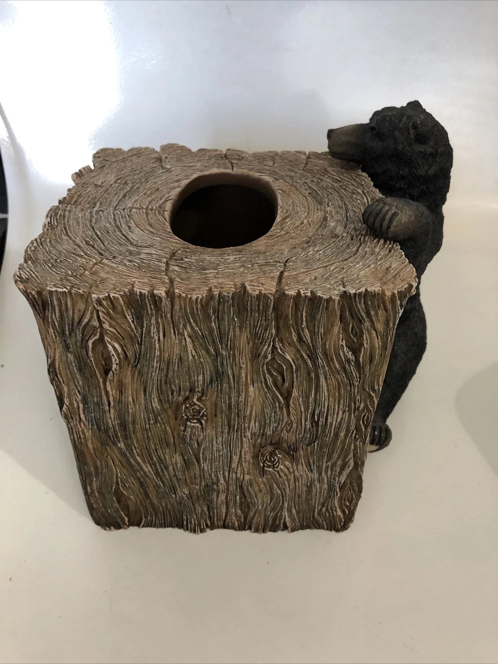 Rustic Black Bear faux bark Tissue Box Cover Cabin Cottage Cube | eBay