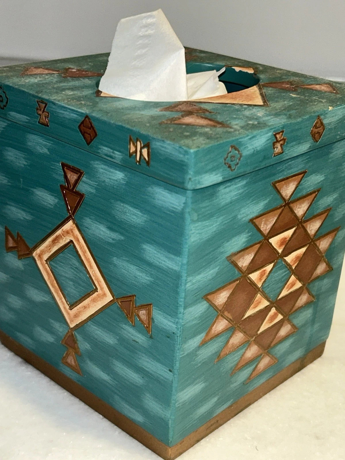 MESA NATIVE AMERICAN TISSUE BOX COVER CERAMIC COLORFUL | eBay