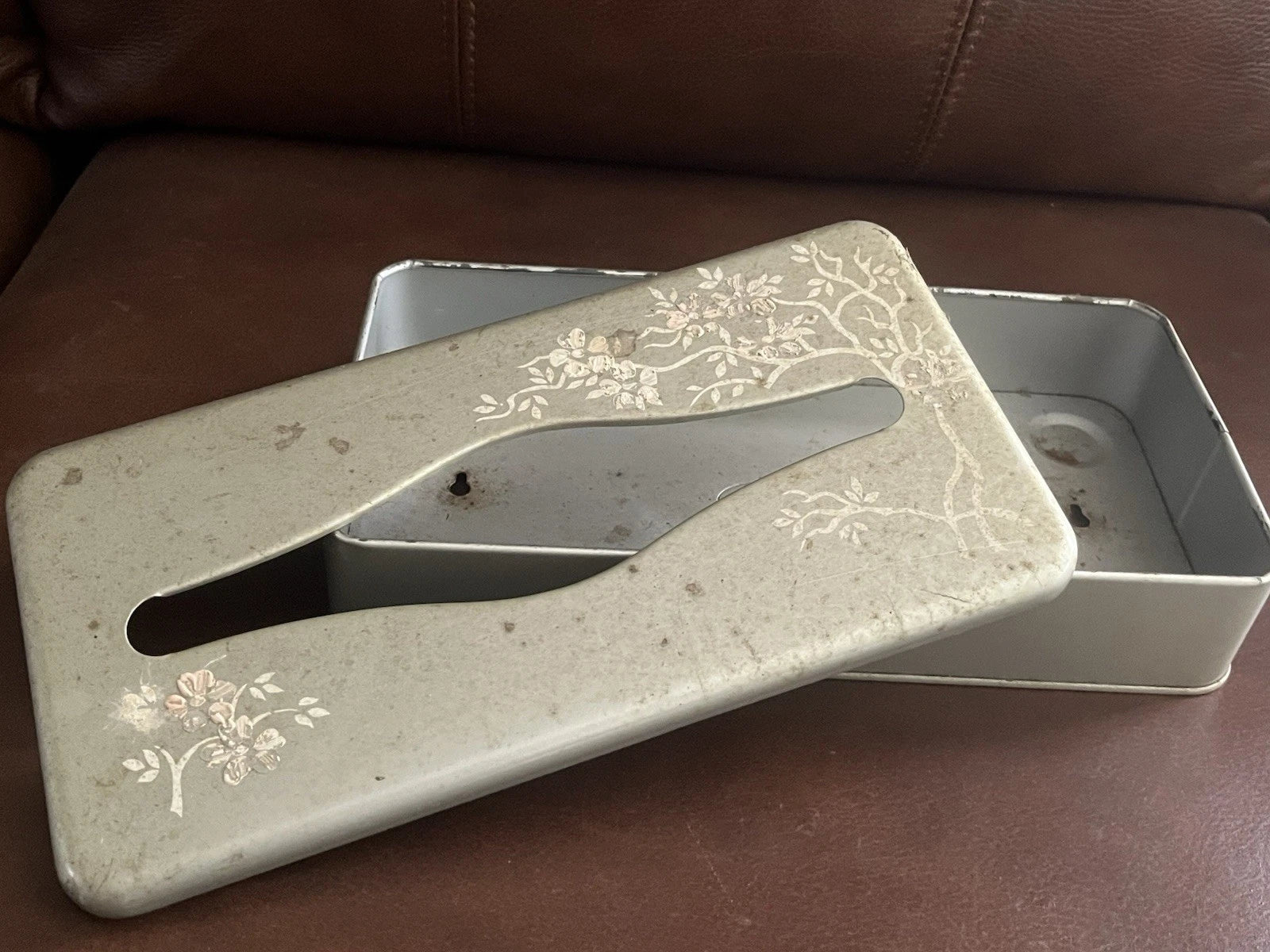 Mid Century VTG Ransburg Gold Metal Tissue Box Tin Hold Mount | eBay
