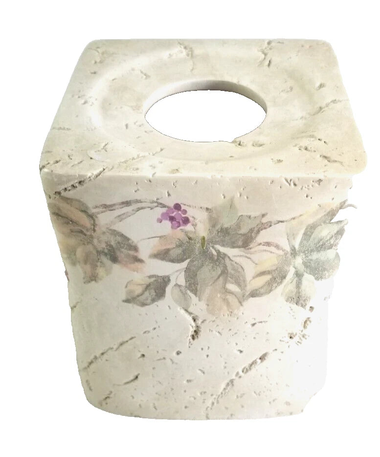 Croscill Ivy Cheri Blum Tissue Box Cover Stone Hand Painted | eBay