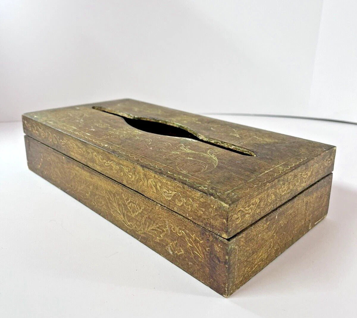 Vintage Florentine Tissue Box Holder Gold Gilded Wood Made In Italy 581 21 | eBay