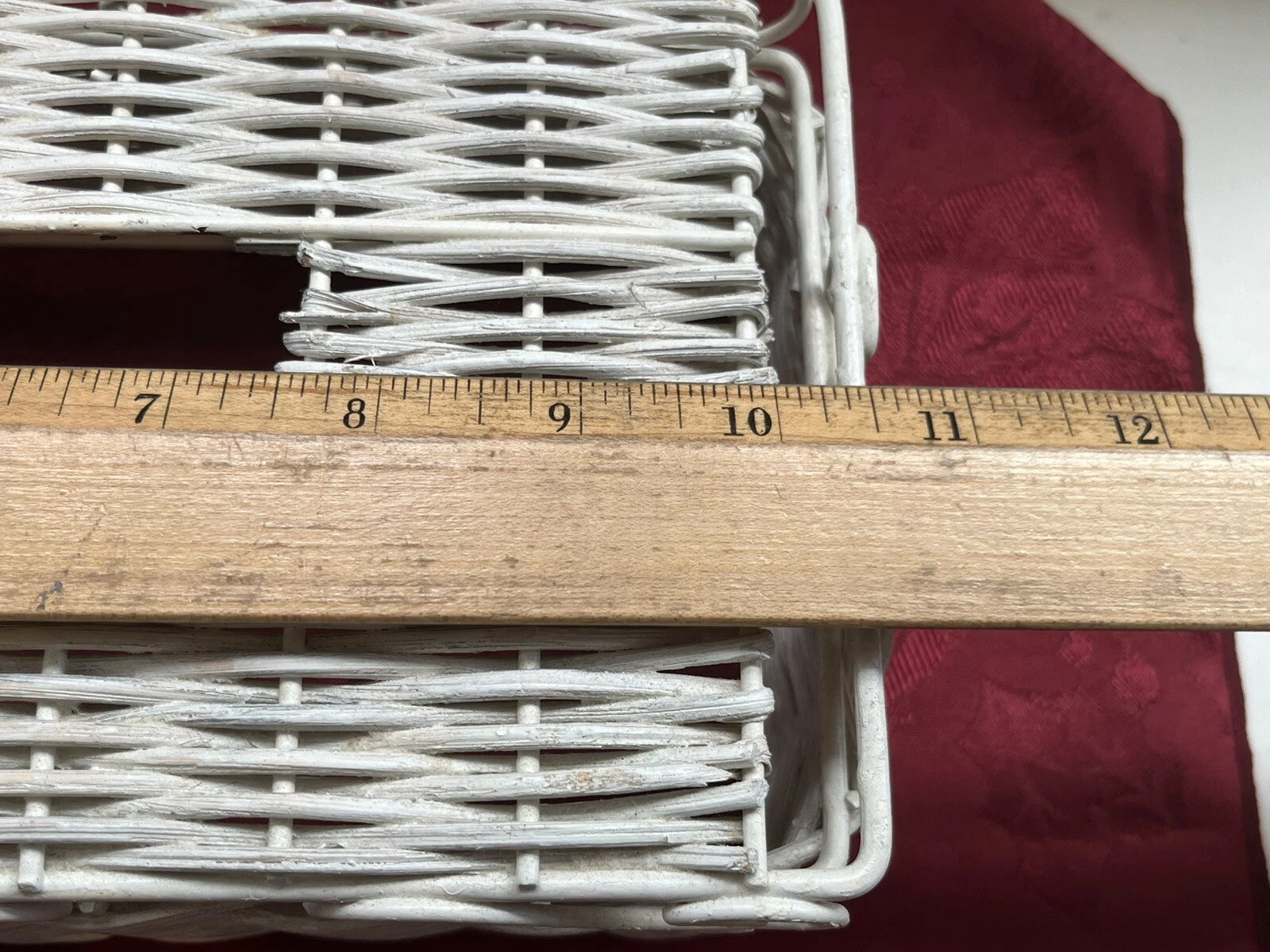 VTG MCM WHITE WICKER & METAL TISSUE BOX COVER 10.5x5.25x4 | eBay