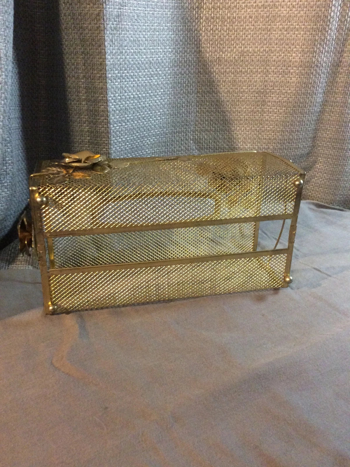 Vintage Home Decor Brass Metal Mesh Floral Design Decorative Tissue Box Cover | eBay