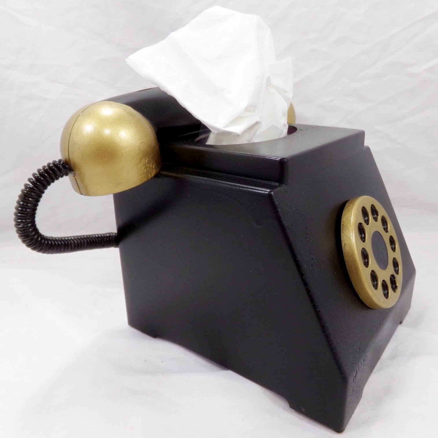 Old-Time Victorian Telephone Painted Tissue Box Cover Black Brass Steampunk | eBay