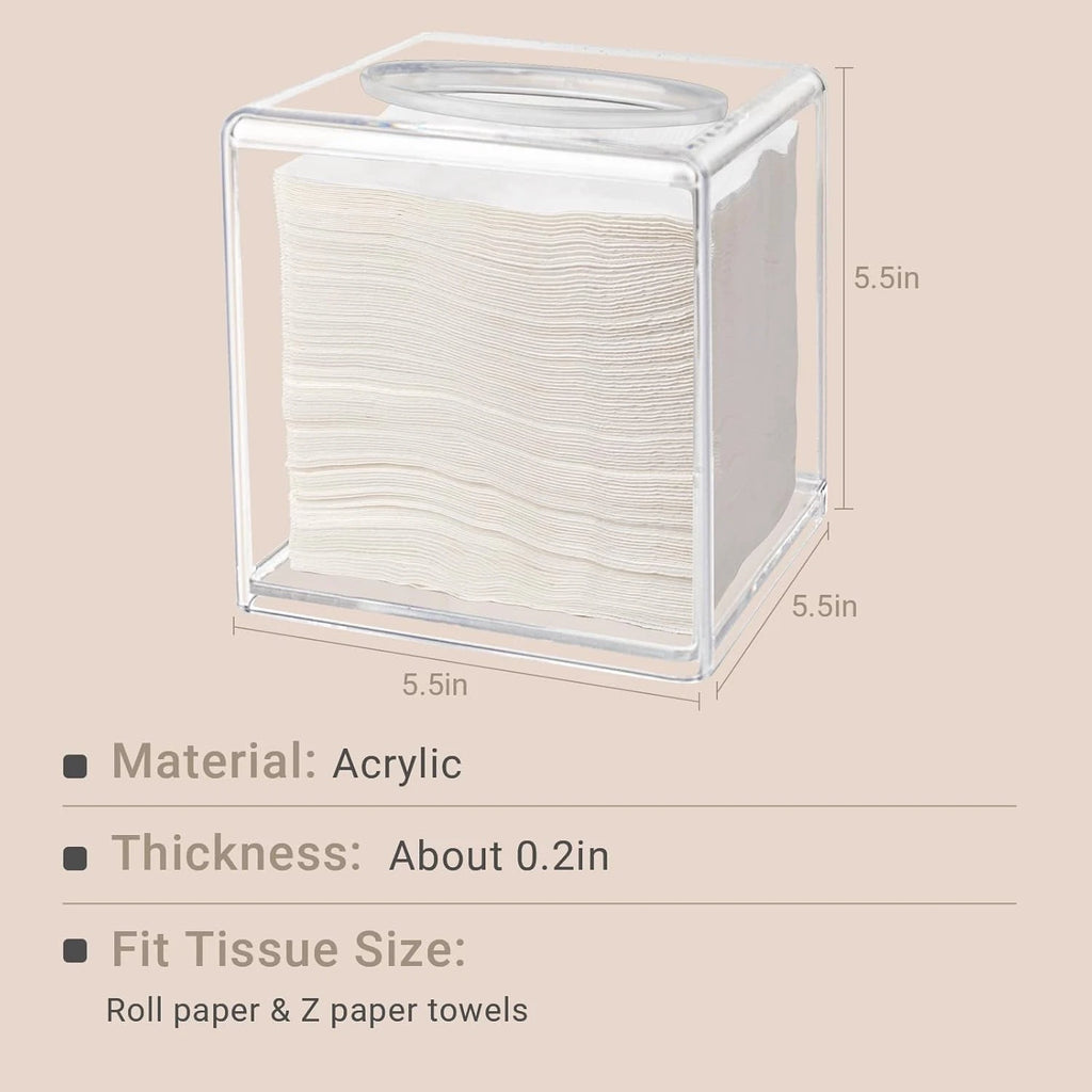 Tissue Box Cover Square, Acrylic Tissue Box Holder, Clear Designed | eBay