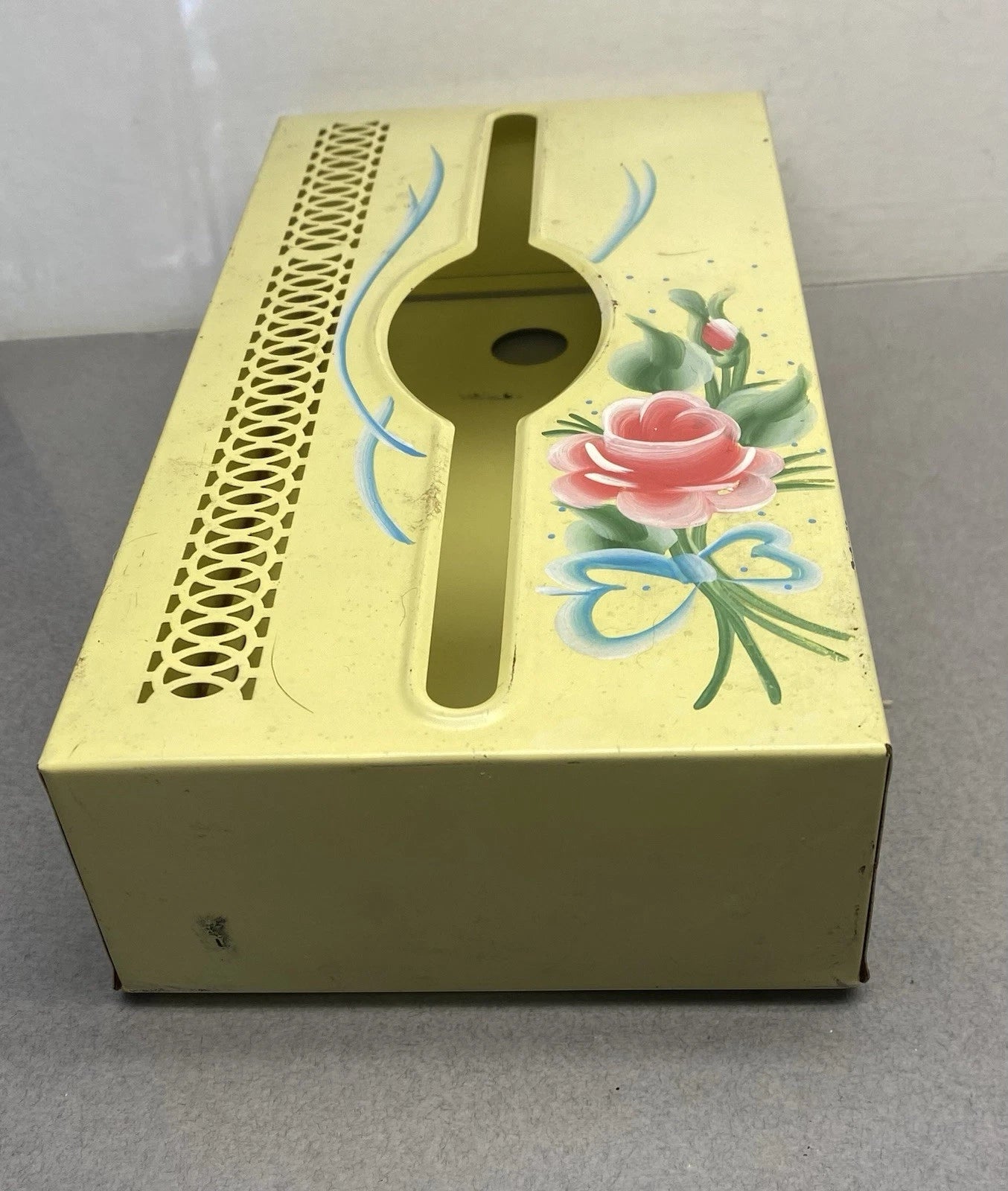 Vintage Midcentury Metal Kleenex Tissue Holder Flowers | eBay