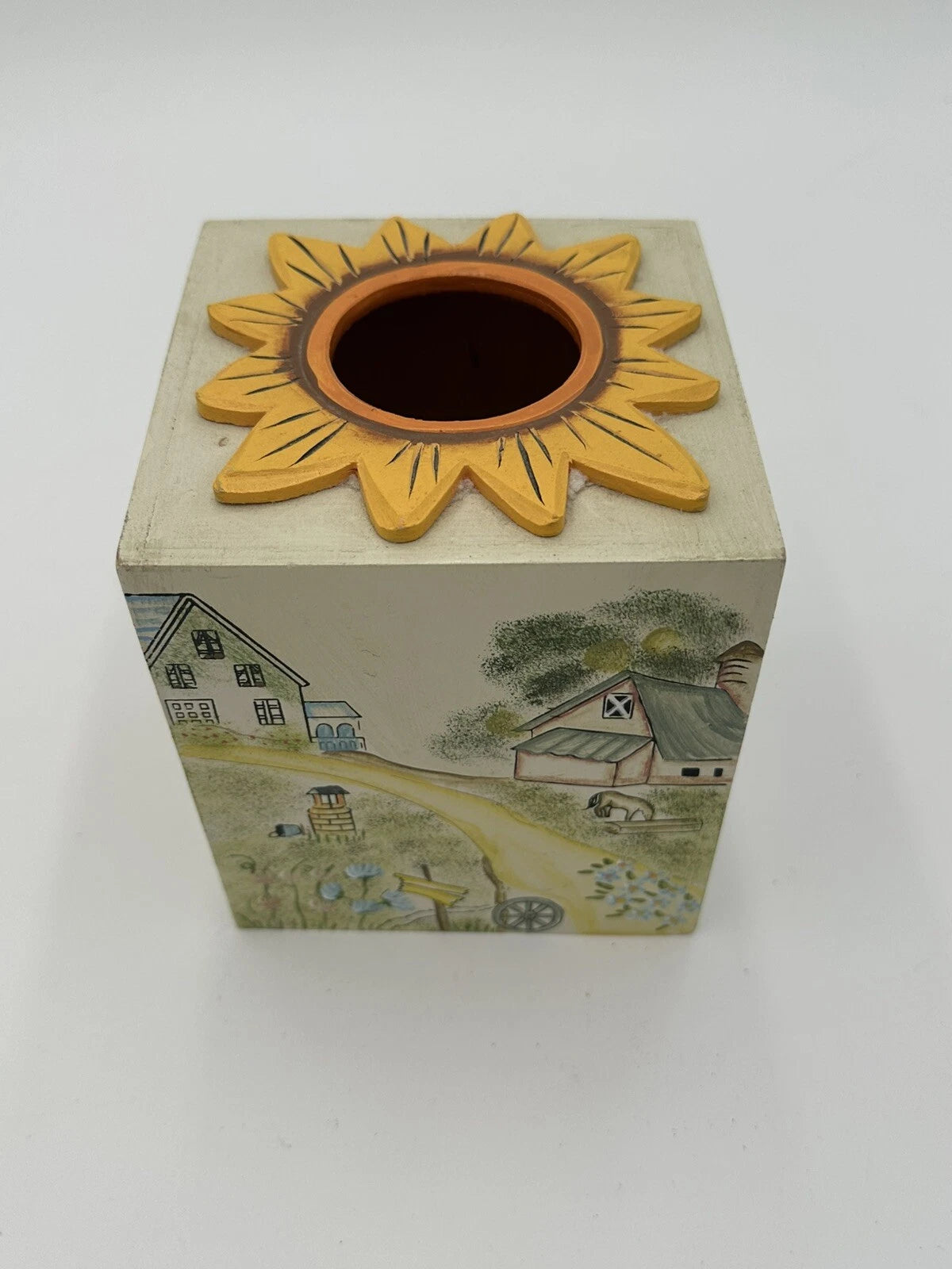 Farm Scenes With Animals Tissue Storage Box Holder Wooden Cover | eBay