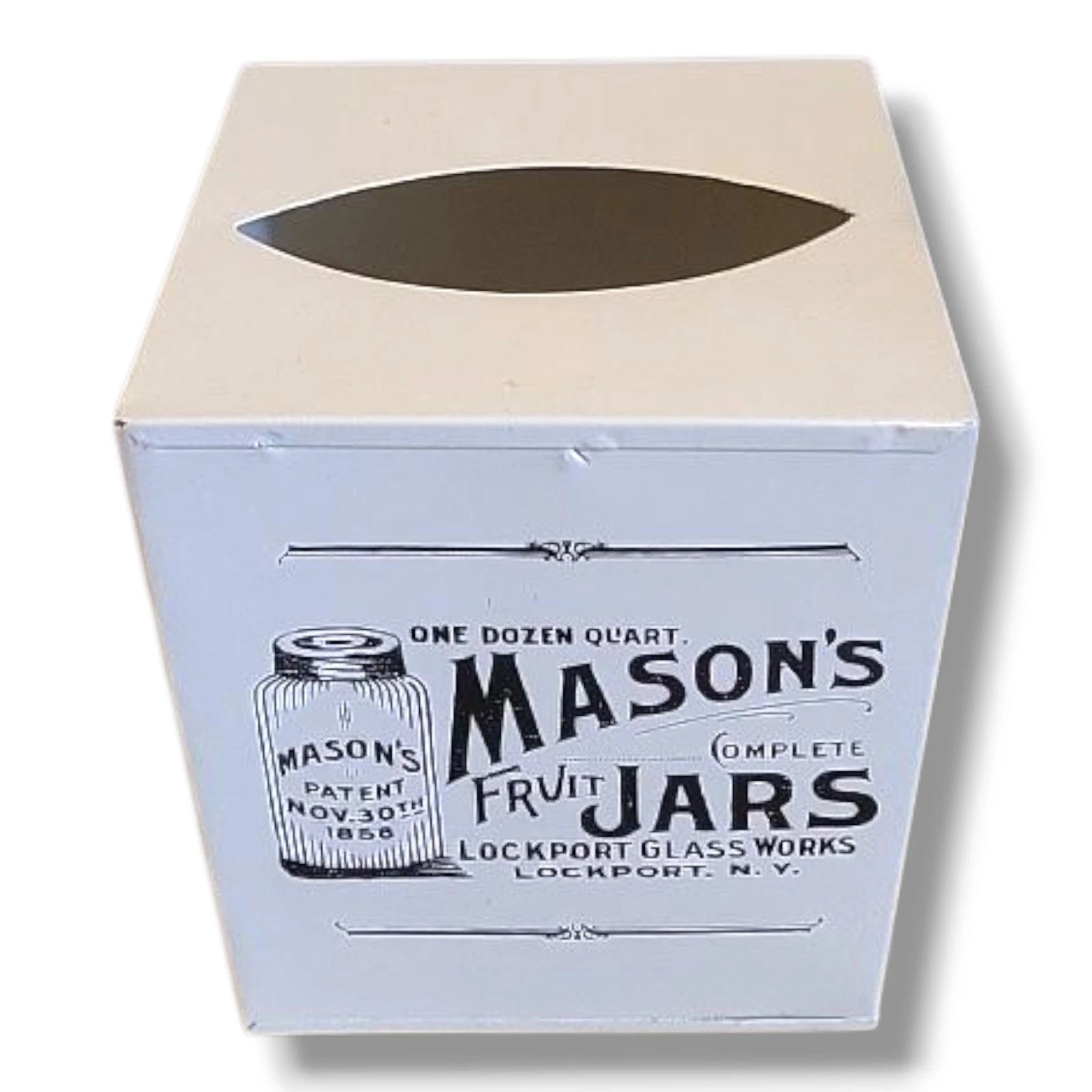 Vintage Tin Mason's Jars Logo Square Tissue Box Cover | eBay