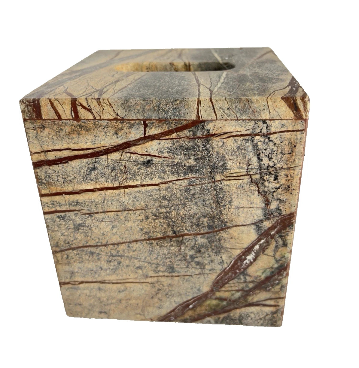 Marble Tissue Box Cover Tradewinds Bath Collection Made In India Brown Heavy | eBay