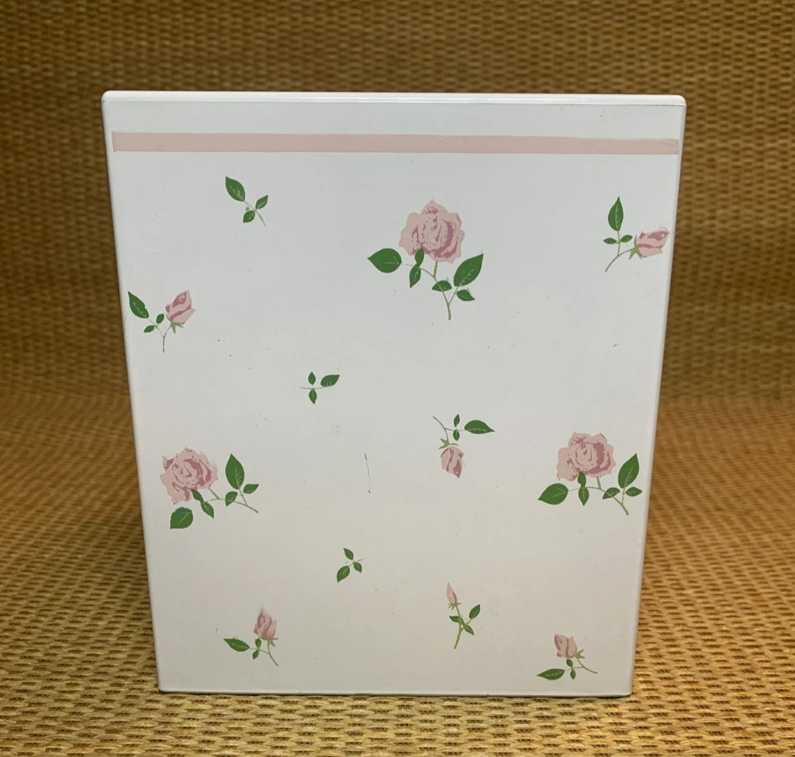 Vintage Andre Richard Tissue Box Cover Pink Rose Floral Square Plastic Japan | eBay