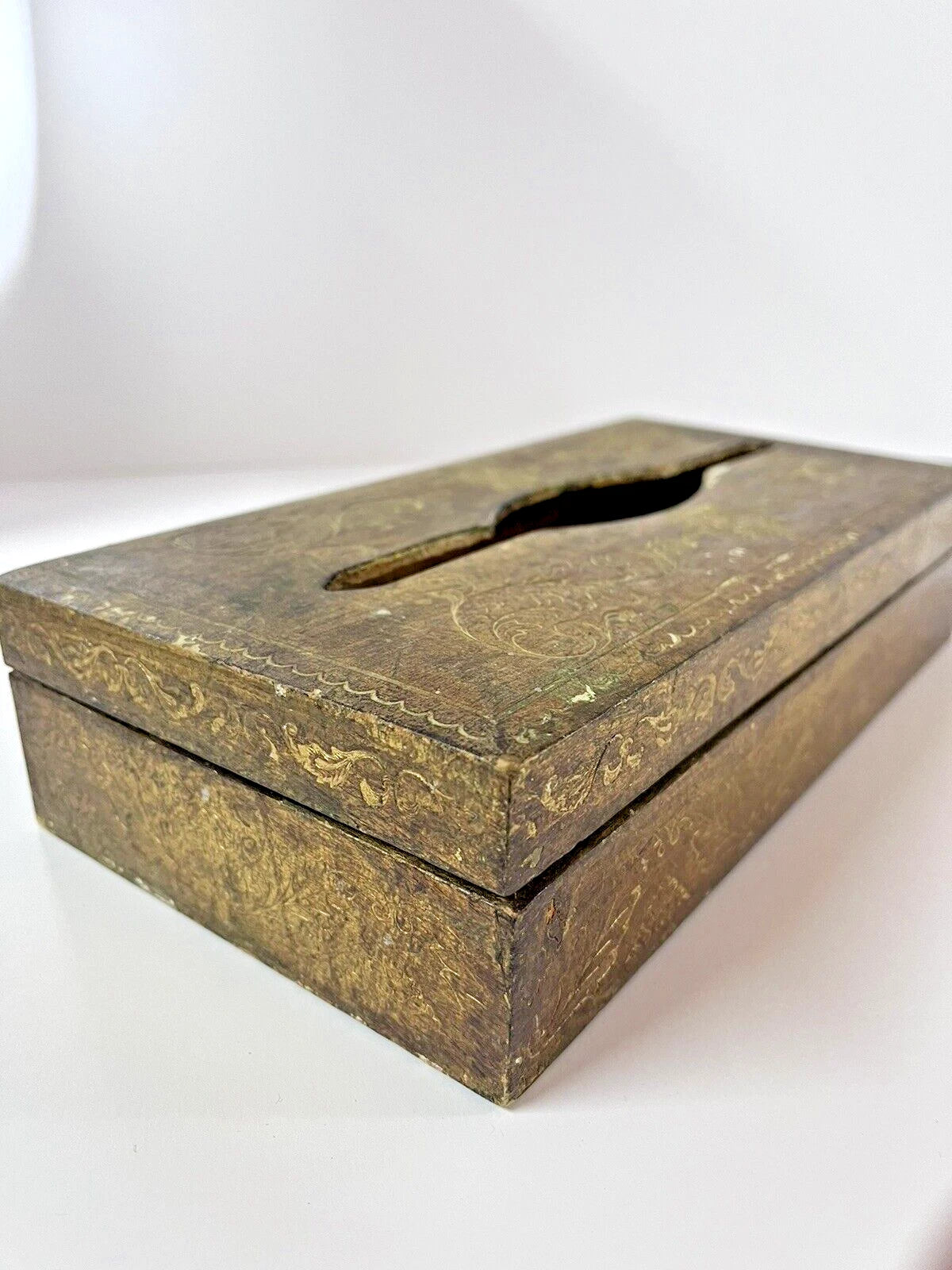 Vintage Florentine Tissue Box Holder Gold Gilded Wood Made In Italy 581 21 | eBay