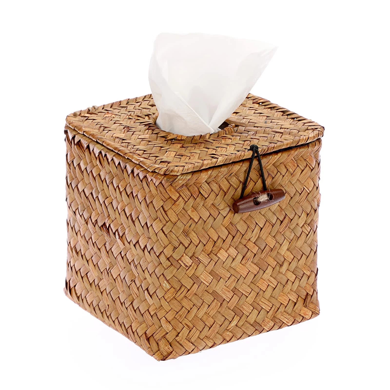 Tissue Box Cover Square Seagrass Tissue Box with Lid, Woven Tissue Box Holder... | eBay