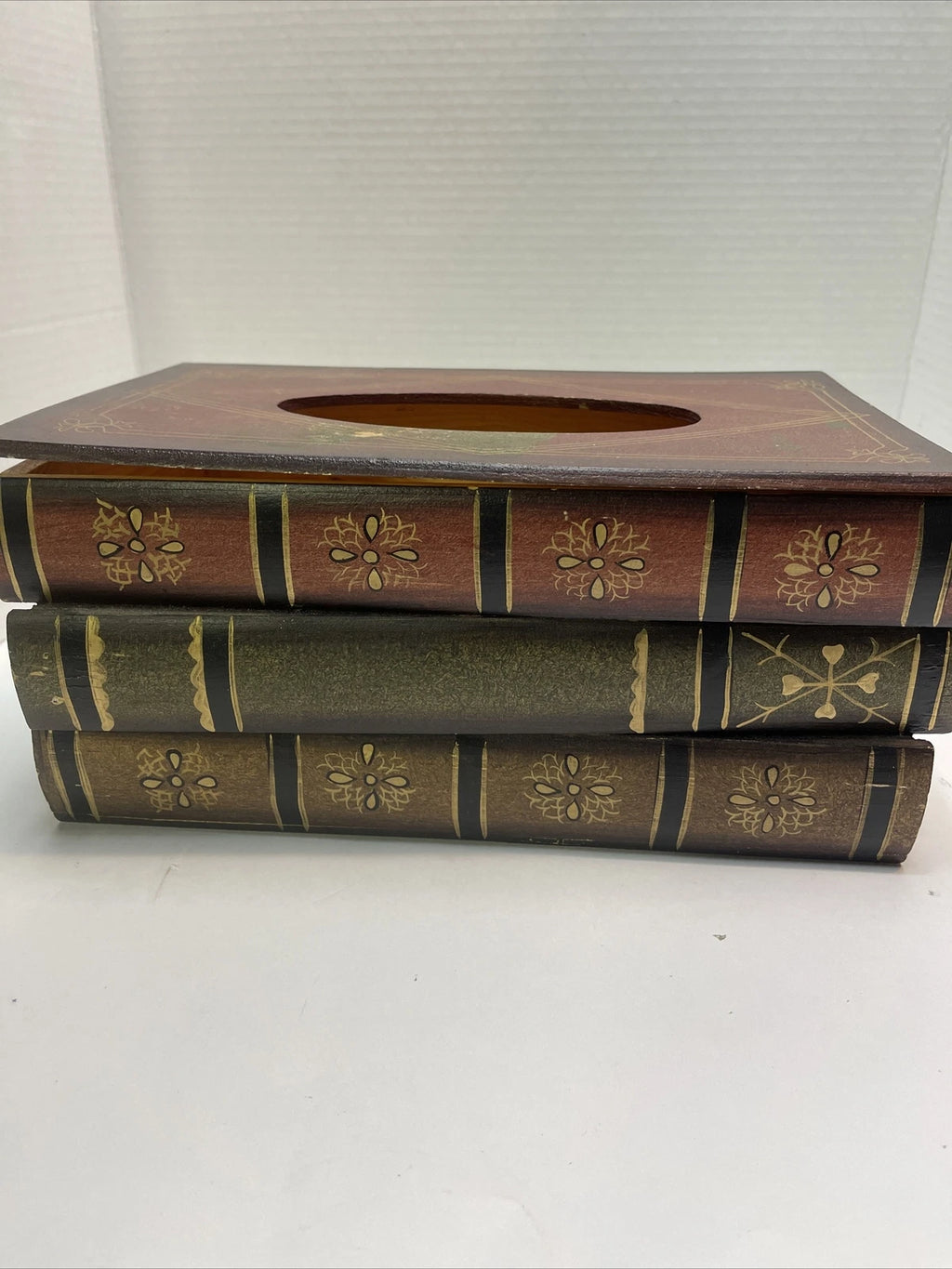 Vintage Wooden Antique Book Tissue Holder Dispenser 11 1/4 x 7 x 5 1/4 | eBay