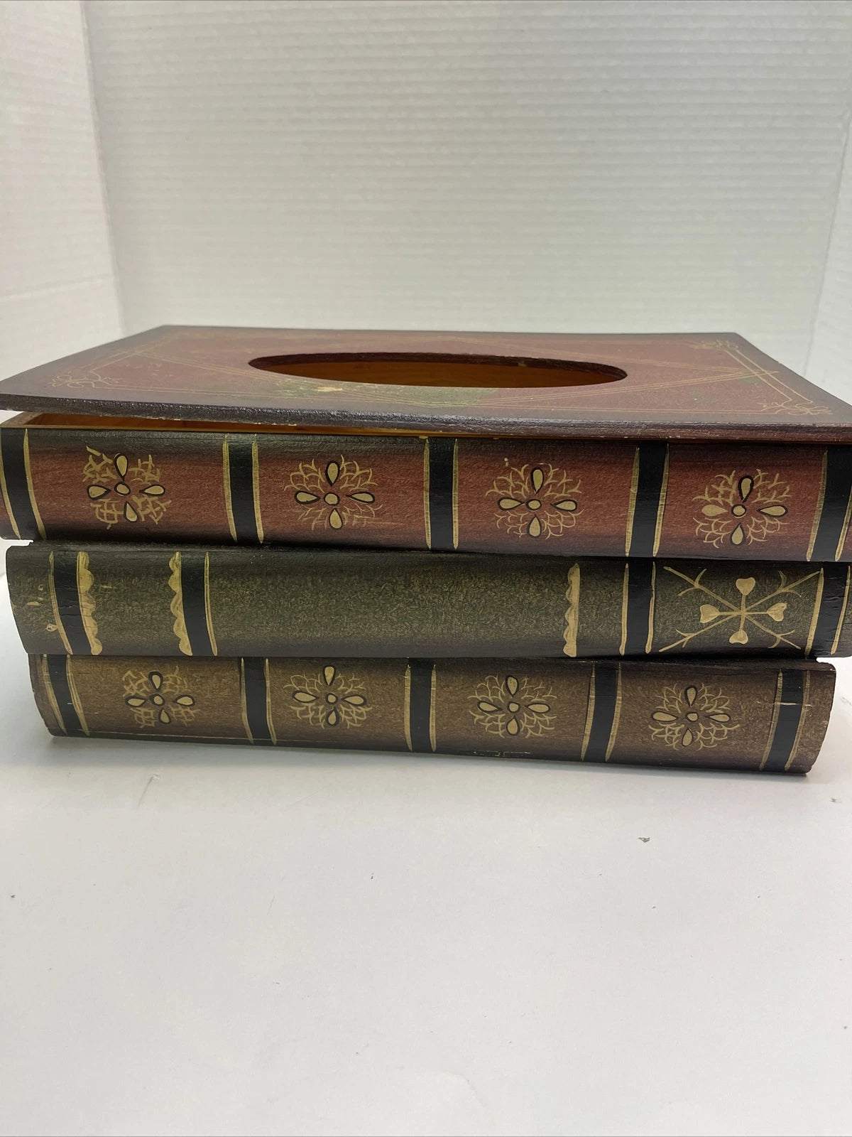 Vintage Wooden Antique Book Tissue Holder Dispenser 11 1/4 x 7 x 5 1/4 | eBay