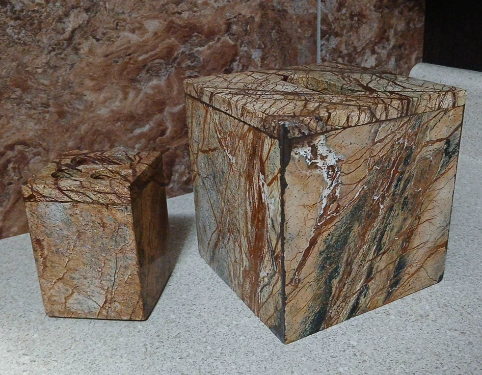 Solid Marble Brown Tan Tissue Cover w Toothbrush Holder | eBay