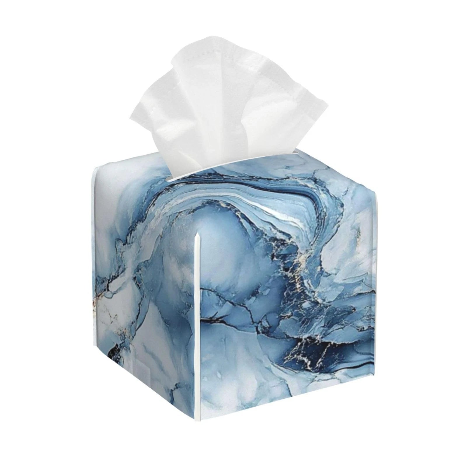 Blue Marble Tissue Box Cover Modern Square Leather Tissue Holder Decorative F... | eBay