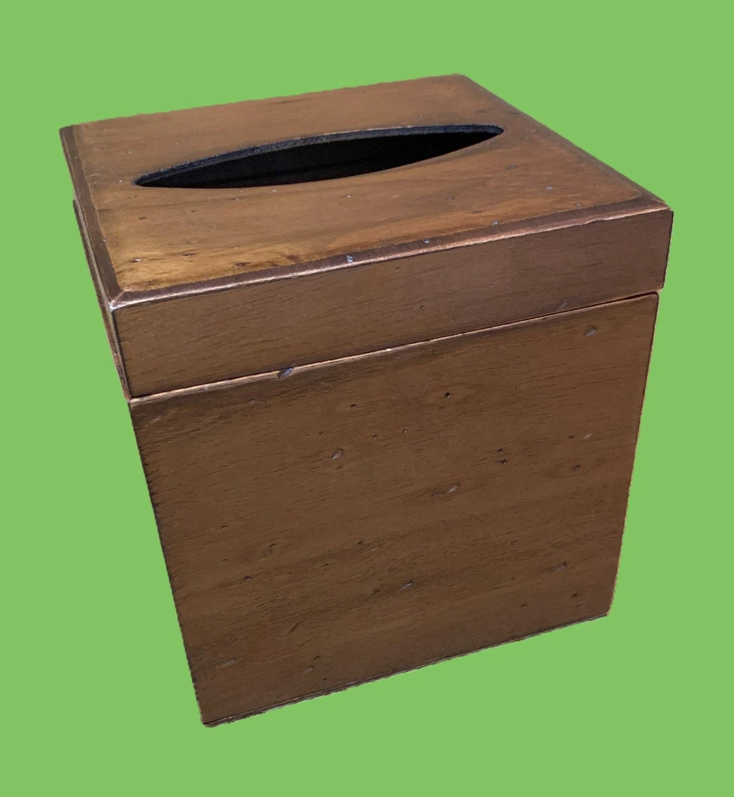 LABRAZEL Wood Tissue Box Holder Cover Hinged Lid Square Cube Handmade Italy | eBay