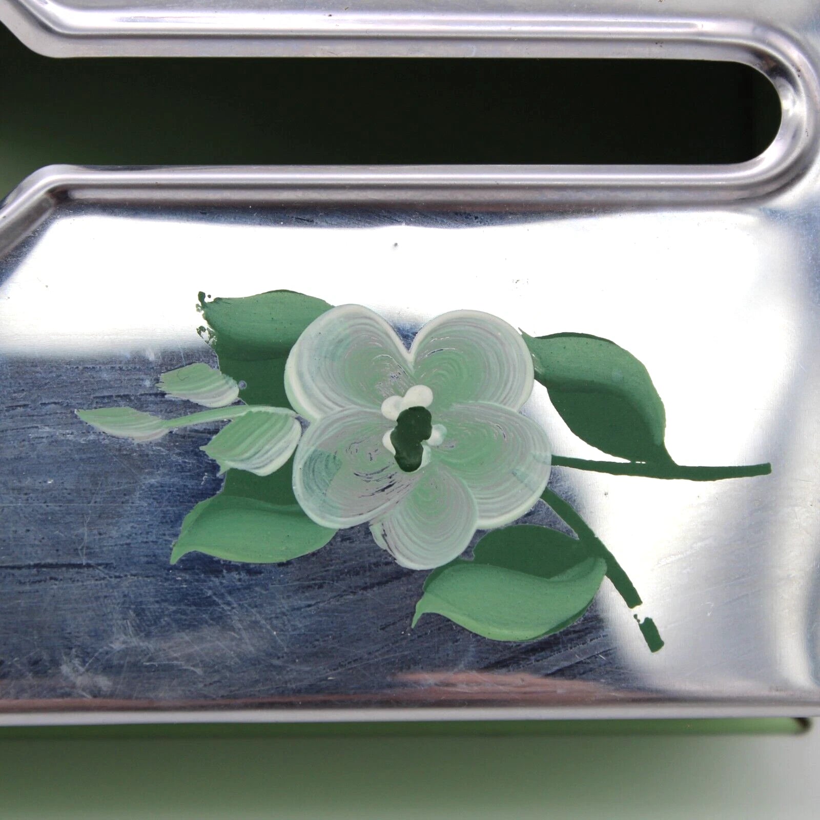 VTG 50s Pastel Green Metal Handpainted Tole Roses Wall Tissue Box Holder Cottage | eBay