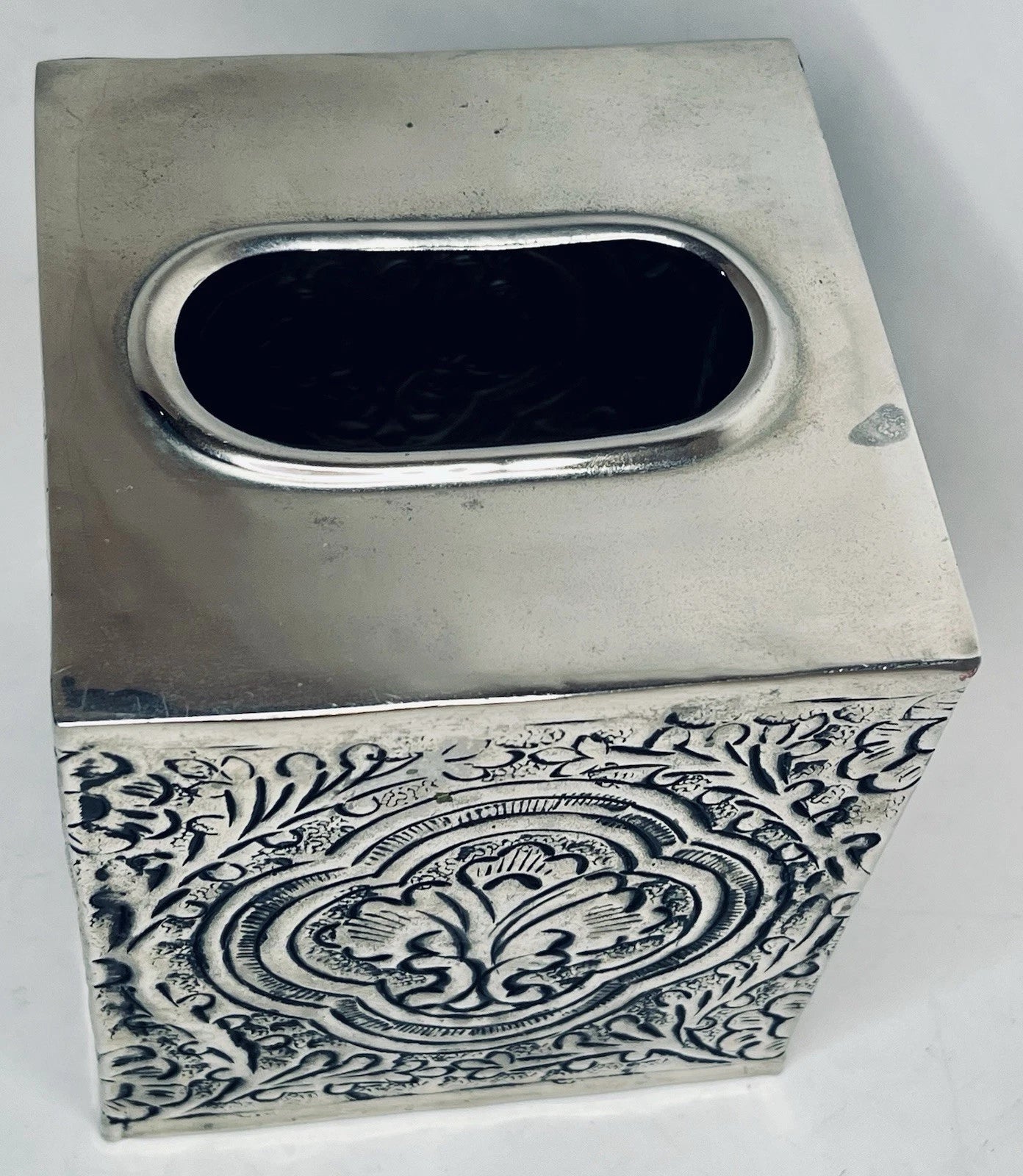 Vintage Pewter Embossed Metal Decorative Tissue Box Cover Fleur De Lis EUC | eBay