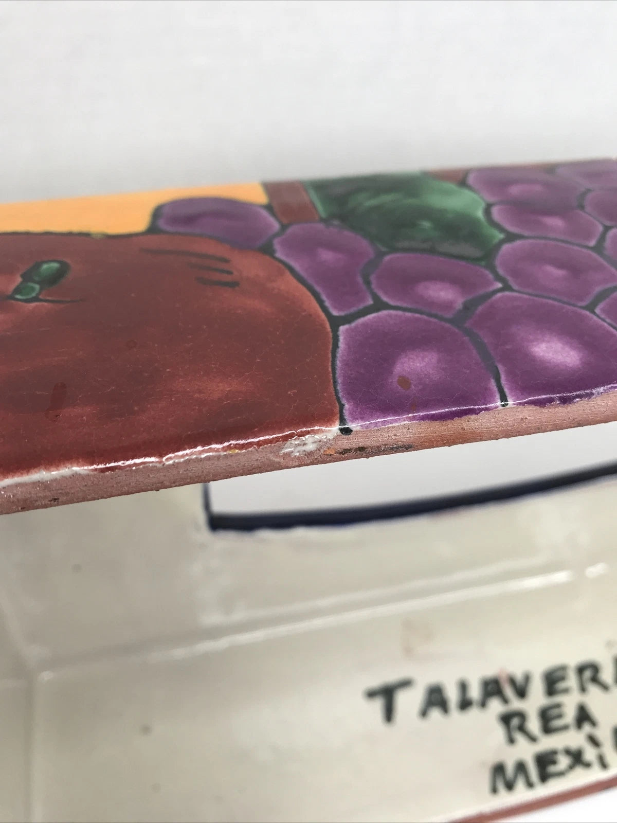 Mexico Talavera Tissue Box Holder Purple Orange Fruits Cover Kleenex Art Pottery | eBay
