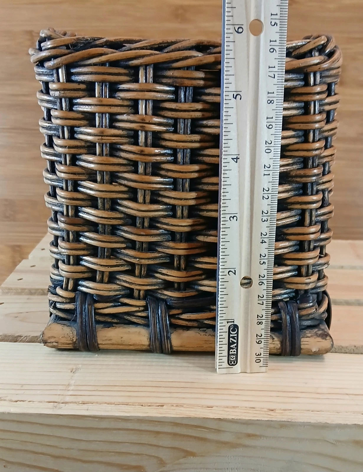 Vintage Woven Wicker Rattan Tissue Box Cover Holder Boho Farmhouse Decor 6"x6" | eBay