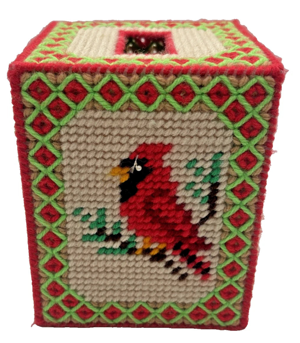 Vintage Croched Cardinal Tissue Box Cover | eBay