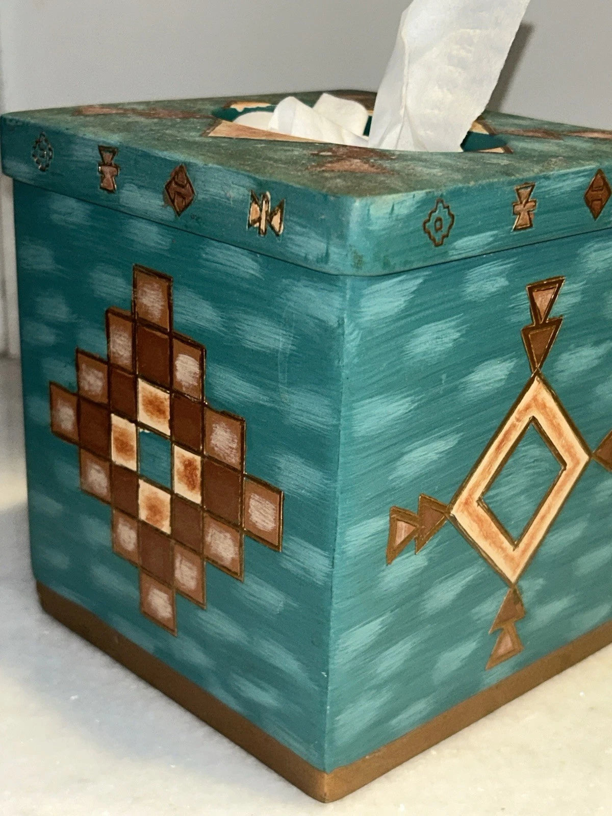 MESA NATIVE AMERICAN TISSUE BOX COVER CERAMIC COLORFUL | eBay