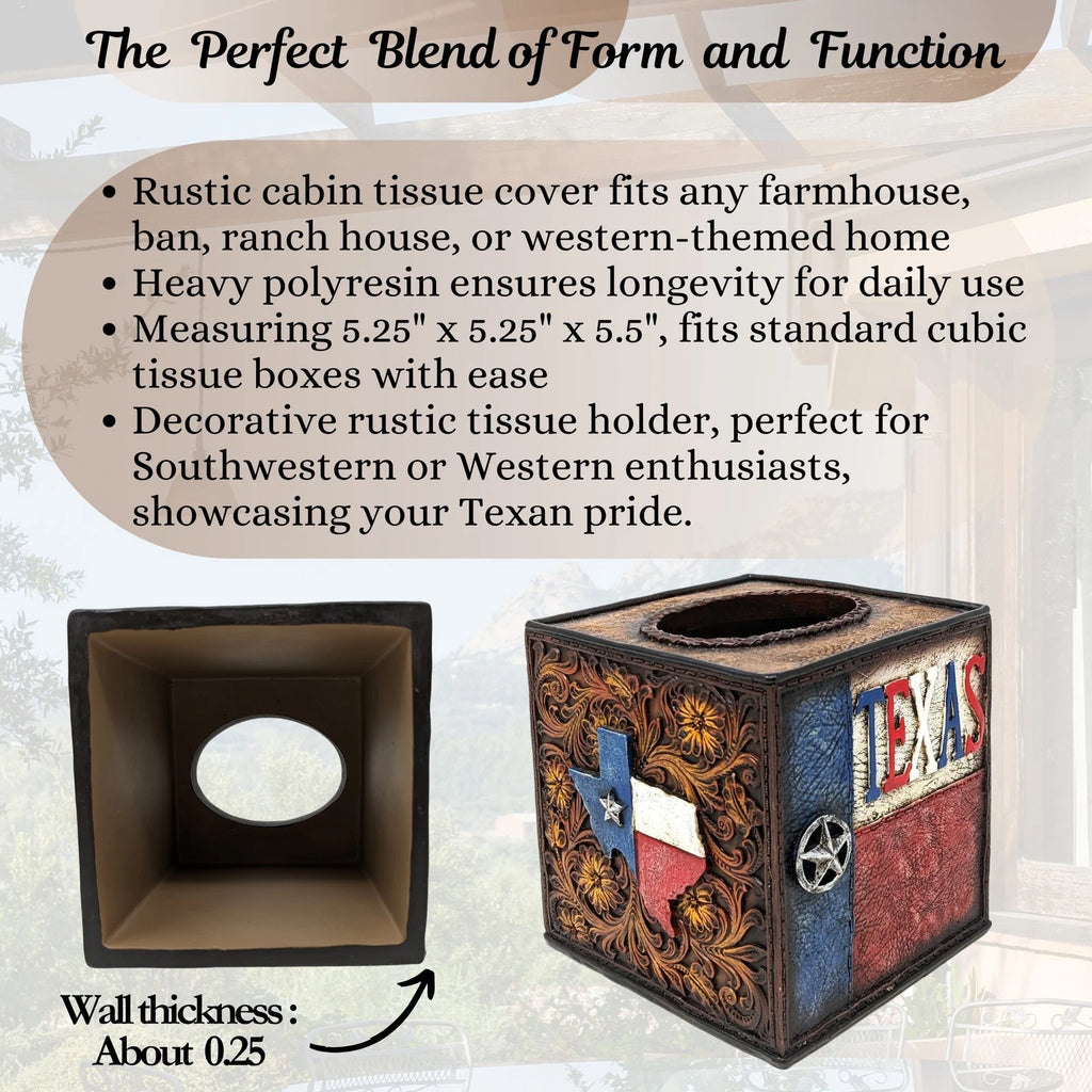 Tooled Leather Texas Tissue Box Cover – Rustic Southwestern Décor | eBay