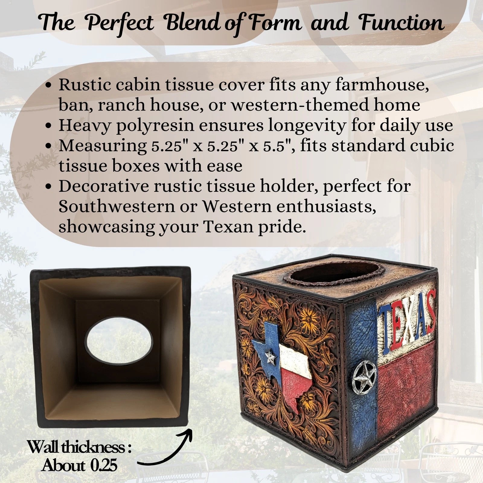 Tooled Leather Texas Tissue Box Cover – Rustic Southwestern Décor | eBay